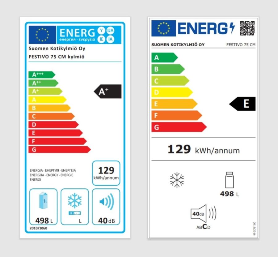 Festivon uudistunut energiamerkintä kylmiöissä.